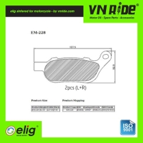 Má phanh (bố thắng) trước xe moto Elig Brake Pads (Sintered EM228)