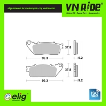 Má phanh (bố thắng) sau xe moto Elig Brake Pads (Sintered EM300)